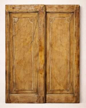 Pareja de contraventanas antiguas de madera marmolizada