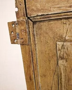 Pareja de contraventanas antiguas de madera marmolizada
