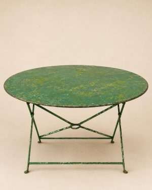 Mesa redonda verde de hierro