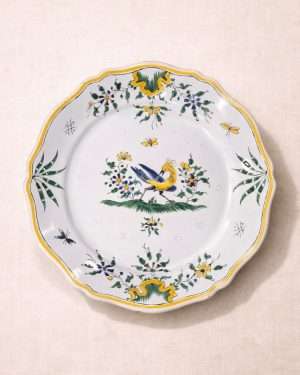 Plato de loza pintado a mano Rouard Paris