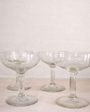 4 copas Champagne cristal tallado