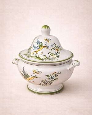 Azucarero de loza francesa de Moustiers