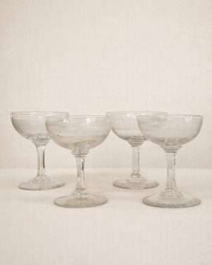 4 copas Champagne cristal tallado
