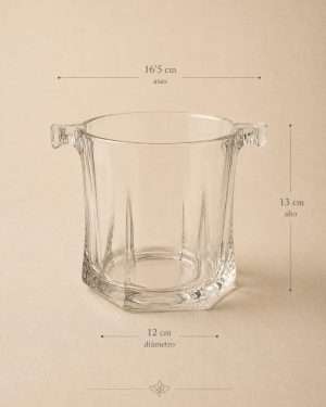 Cubitera de cristal tallado con asas