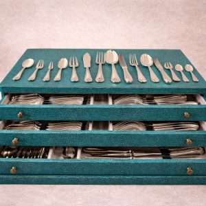 Cubertería plata francesa modelo Perles de 185 piezas